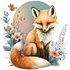 Flower Fox - 18CT Stamped Cross Stitch 25*25cm/9.84*9.84in