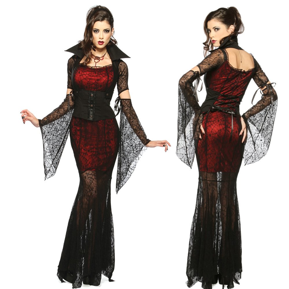 Halloween Vampire Vampiress Witch Fancy Dress Cosplay Costume-Pajamasbuy