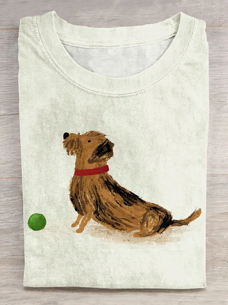 Cute Dog Art Print T-shirt