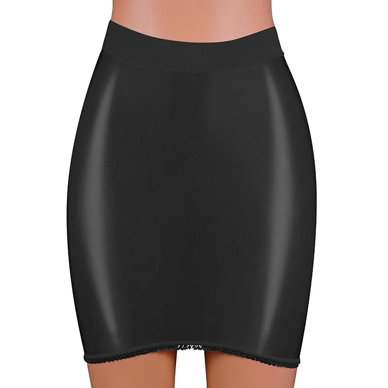 Shiny Micro Mini Skirt Club  Wear Sheer See Through Skirts  Women Hip Skirt Transparent Hollow Out Shape Tight Entice