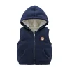 Kid Baby Boy Girl Hooded Zippered Jacket Velvet Warm Vest Coats