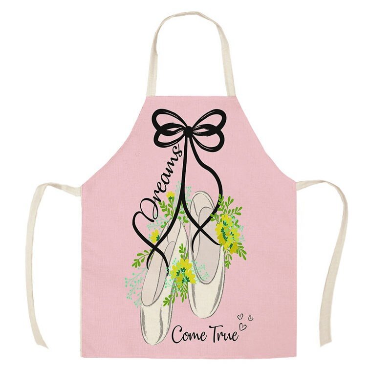 Linen Kitchen Apron - Butterfly Flower Girl letclo pha