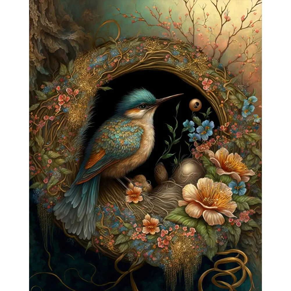 Partial AB Diamond Painting - Full Round Drill - Bird Nest(Canvas|45*55cm)