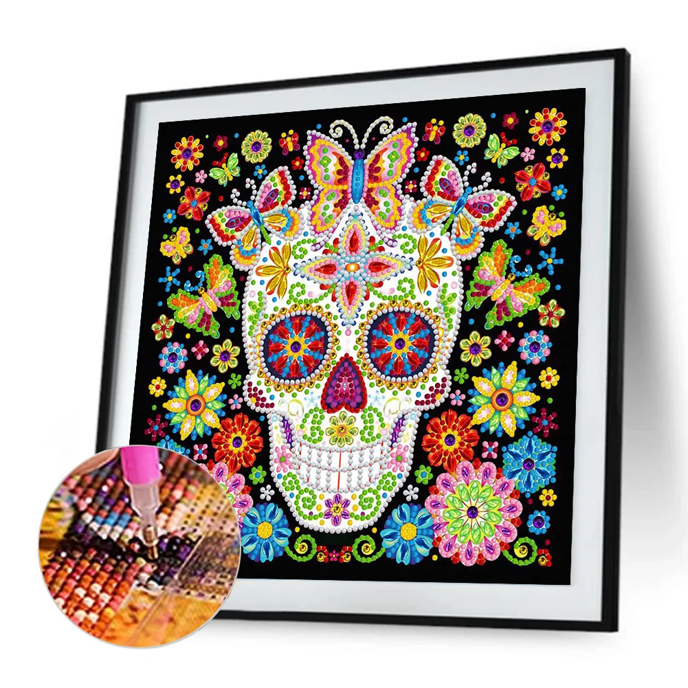 Luminous Diamond Painting - Special Shaped Drill - Skull(30*30cm)