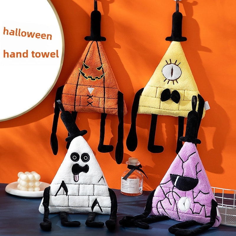 Halloween Monster Wipe Hand Towel Hanging Coral Fleece Thickened Kitchen Wipe Hand Cloth Absorbent Quick-drying Children's Hand Gift