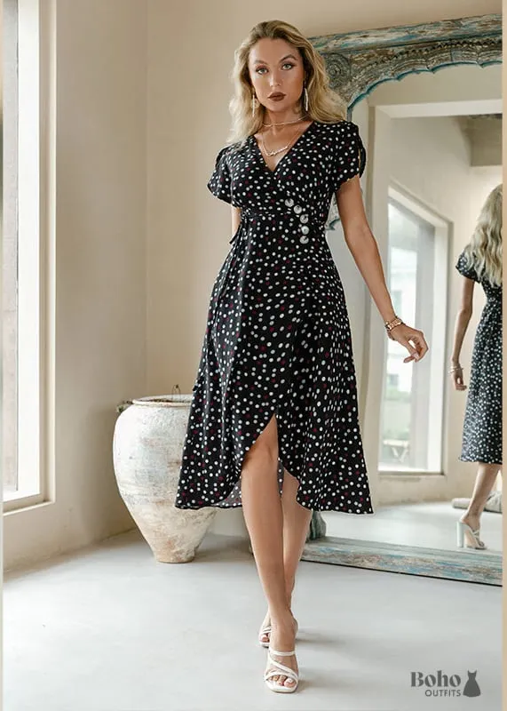 black flowy boho dress