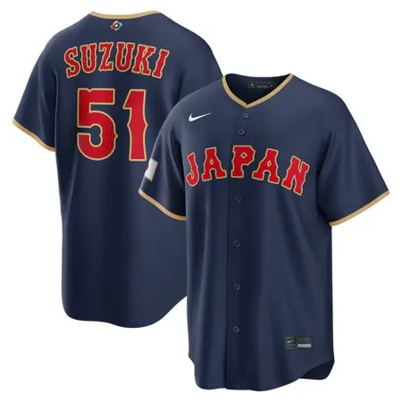 Youth Japan Baseball #51 Seiya Suzuki Navy 2026 World Baseball Classic Road Stadium Jersey