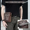 G&uuml;rteltasche Leder Herren H&uuml;fttasche mit G&uuml;rtelschlaufe Handytasche mit Geldb&ouml;rse Vintage Kleine Umh&auml;ngetasche Schultertasche Vertikale Handyh&uuml;lle Geldbeutel 7 Zoll Braun