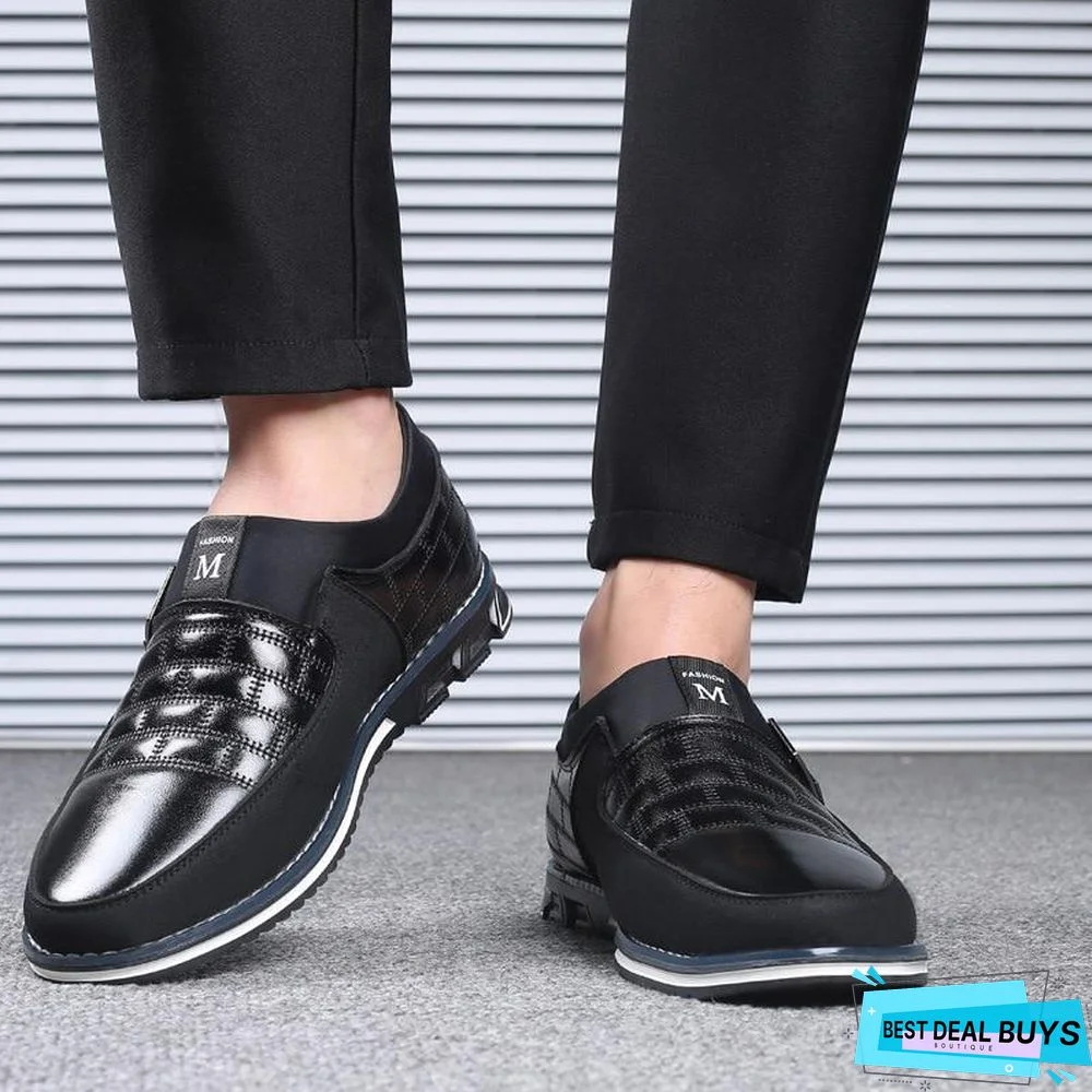 Leather Men Casual Shoes Mens Loafers Moccasins Breathable Slip On Black Driving Shoes