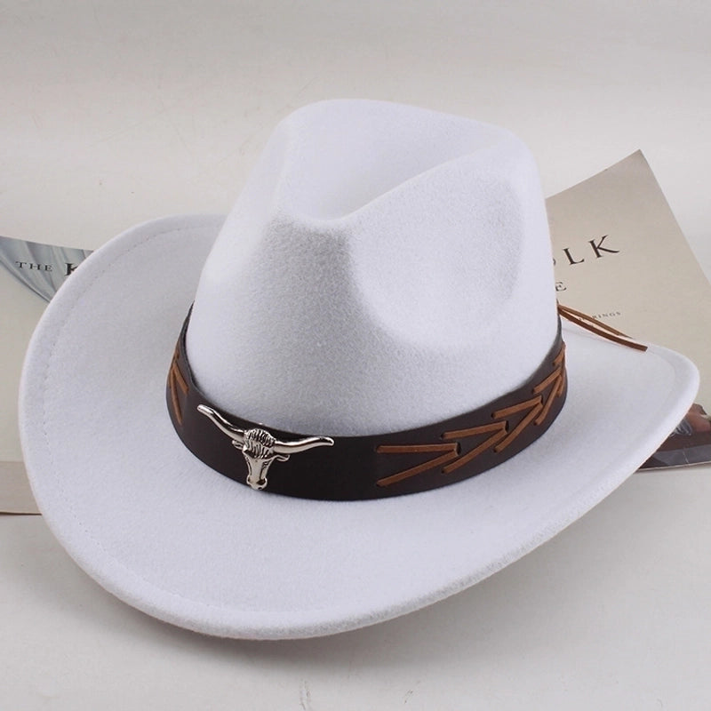 Spring And Summer Style Woolen Cloth Cowboy Hat Men And Women Couples Ethnic Style Roll-up Hat Sunshade Hat Jazz Hat