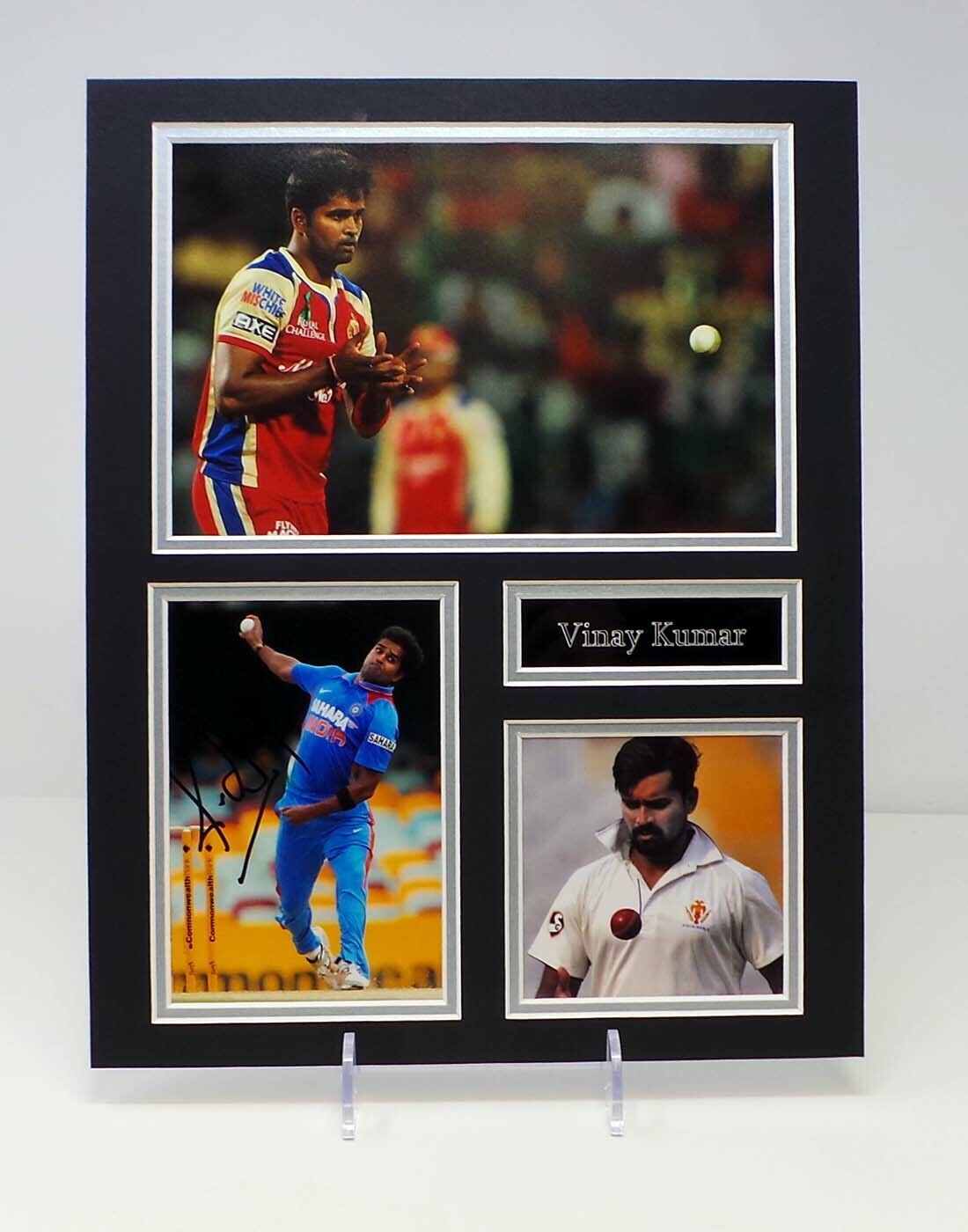 Vinay KUMAR Signed Indian Mounted Cricket Photo Poster painting Display AFTAL RD COA