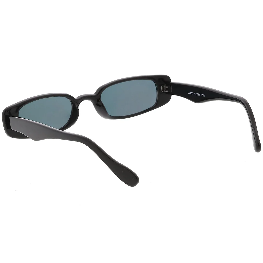 Extreme Thin Small Rectangle glasses Mirrored Lens 49mm