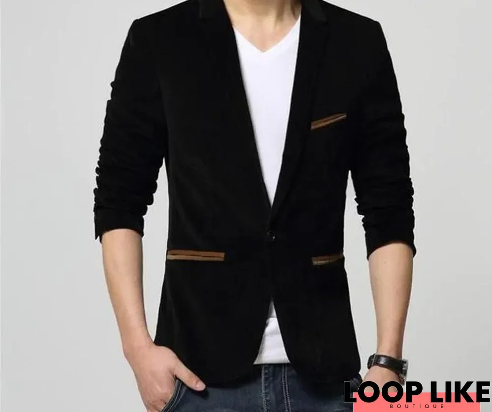 Mens Blazer British's Style Casual Slim Fit Suit Jacket Male Blazers Men Coat Jacket For Men