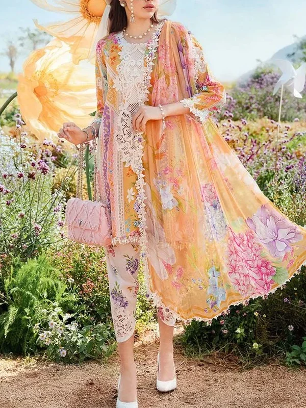 Lace Hollow Chiffon Print Women's Suits
