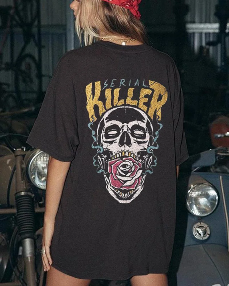 Women's Serial Killer Skull T-shirt