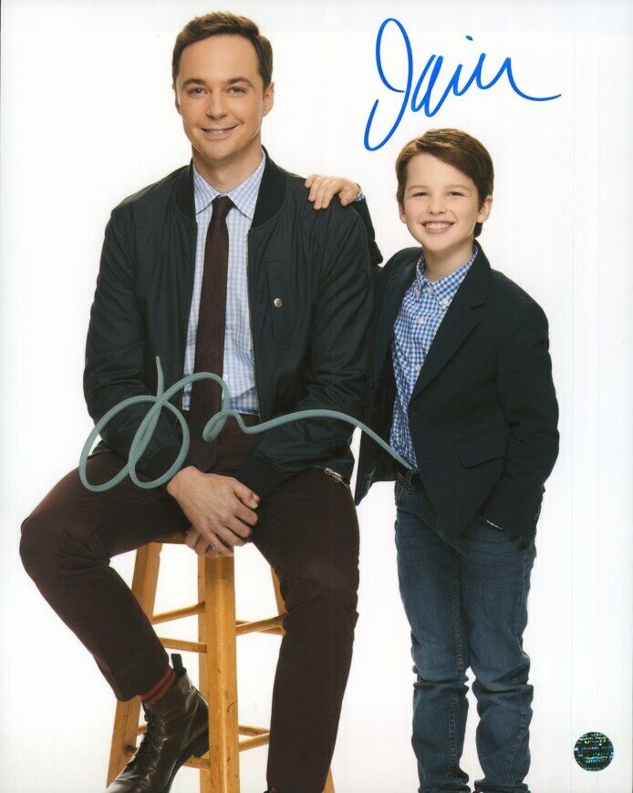 Jim Parsons, Iain Armitage Autographed Original 8x10 Photo Poster painting LOA TTM