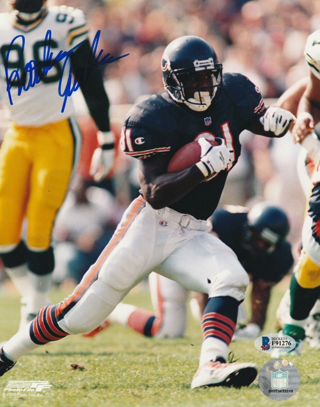 RASHAAN SALAAM Signed Chicago BEARS 8x10 Photo Poster painting with Beckett COA