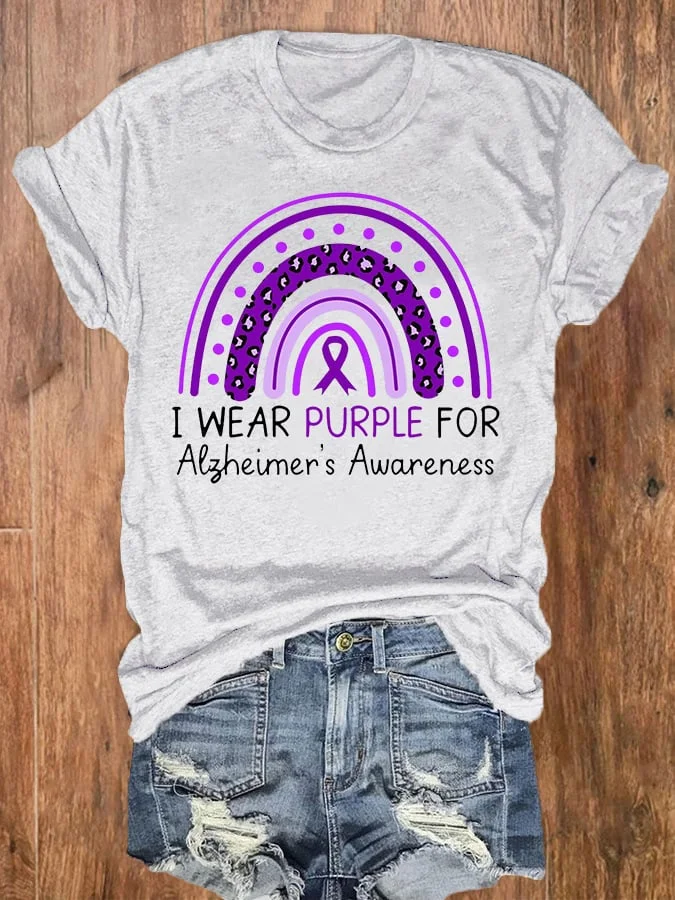 Women's I Wear Purple For Alzheimer's Awareness Tee socialshop