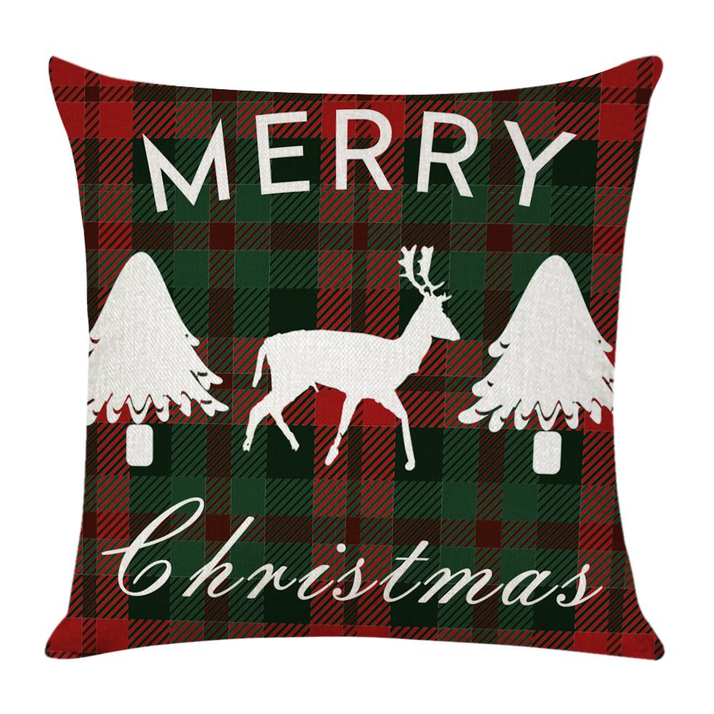 

Christmas Pattern Linen Pillowcase Soft Throw Pillow Case Sofa Cushion (6, 501 Original