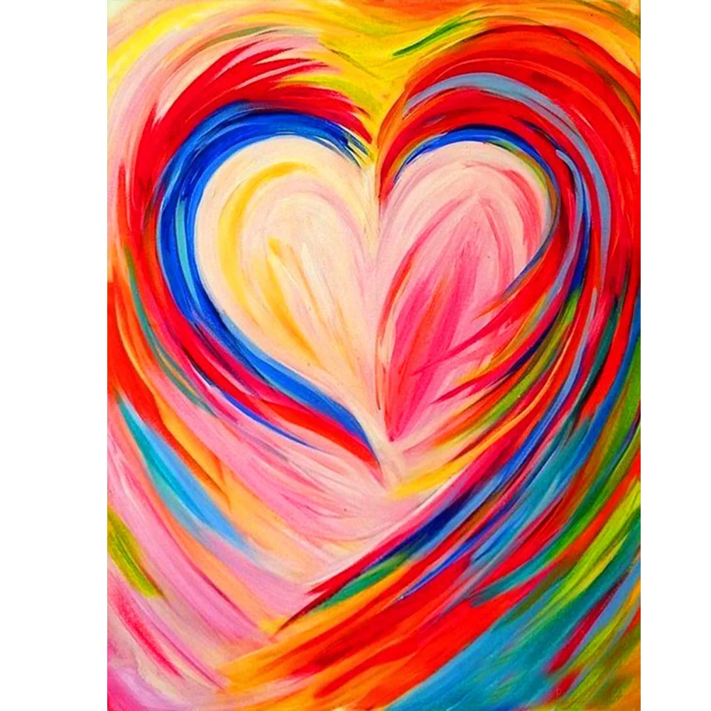 Diamond Painting - Full Round/Square Drill - Colored Hearts(30*40 - 50*60cm)