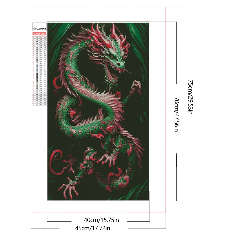 Partial AB Diamond Painting - Full Round Drill - Dragon(Canvas|45*75cm)
