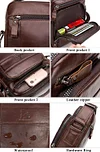 BAIGIO Leder Umh&auml;ngetasche Herren Schultertasche Vintage M&auml;nner Tasche Crossbody Bag Herrentasche zum Umh&auml;ngen Ledertasche mit Abnehmbarem Gurt f&uuml;r Business Arbeit Reise