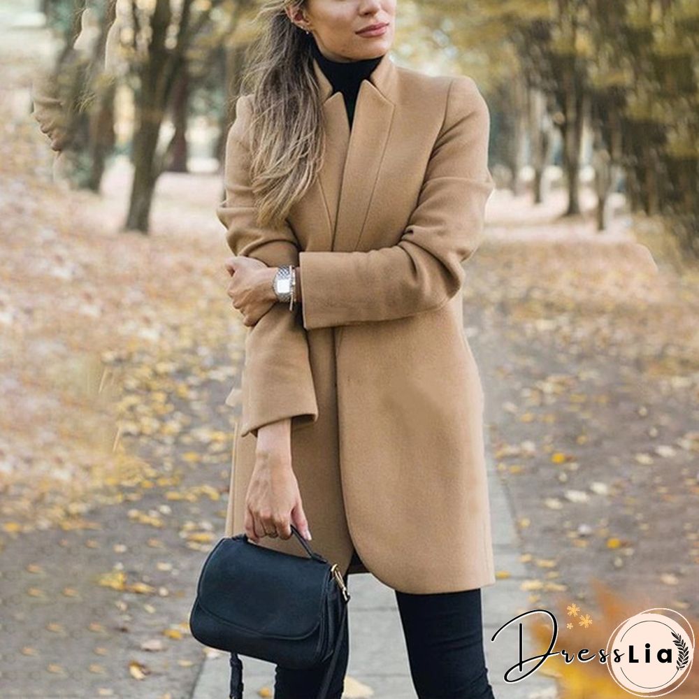 Fashion Women Autumn Winter Long Sleeve Coat Loose Warm Lightweight Jackets Casual Solid Color Parka Cardigans