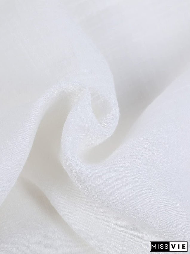 Women's Casual Dress Shirt Dress Cotton Linen Dress Mini Dress Blue Purple Pink Short Sleeve Pure Color Spring Summer V Neck Beach Basic Daily Weekend Loose Fit Linen S M L XL XXL 3XL