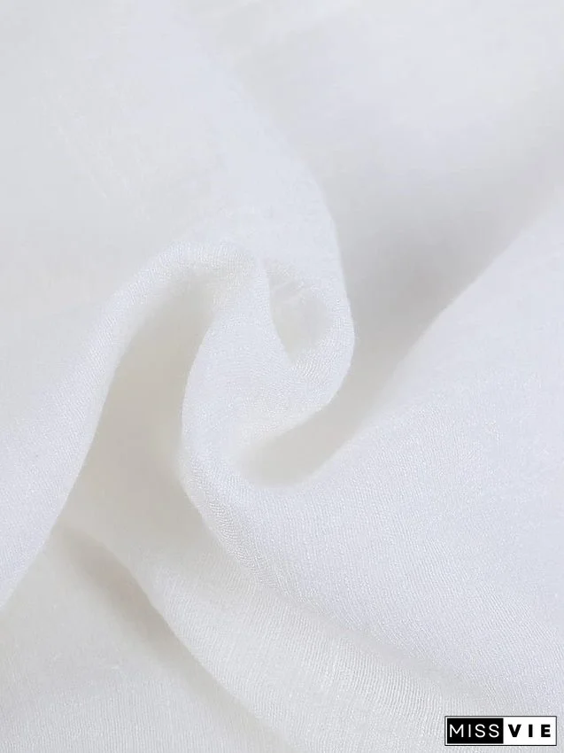 Women's Casual Dress Shirt Dress Cotton Linen Dress Mini Dress Blue Purple Pink Short Sleeve Pure Color Spring Summer V Neck Beach Basic Daily Weekend Loose Fit Linen S M L XL XXL 3XL