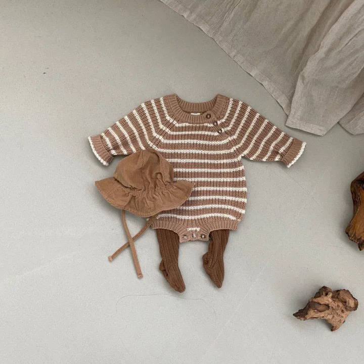  Baby Knitted Striped Simple Casual Bodysuit