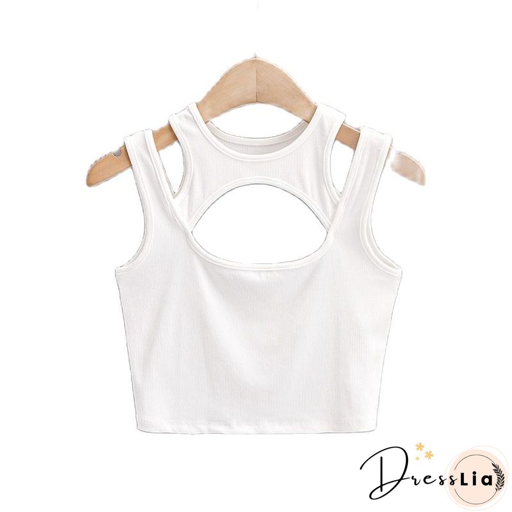 Summer NEW Arrival Women Solid Color Sexy Causal 2 Piece Croped-Tops Tanks For Ladies