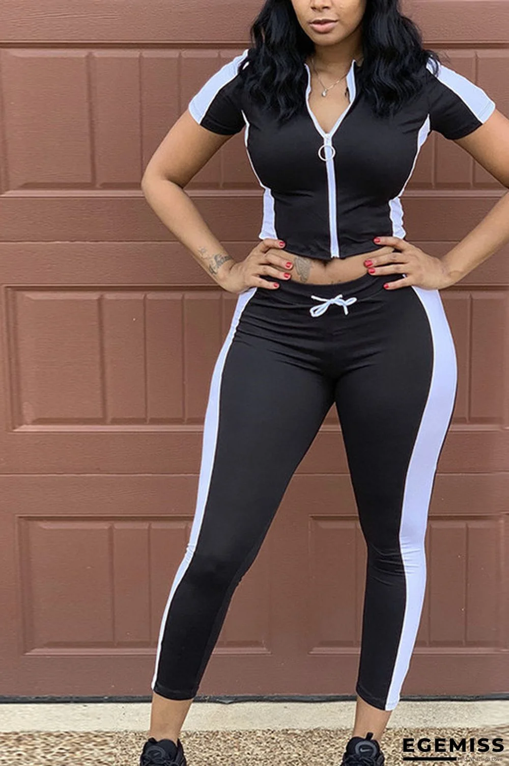 Black Sexy Fashion Patchwork Print pencil | EGEMISS