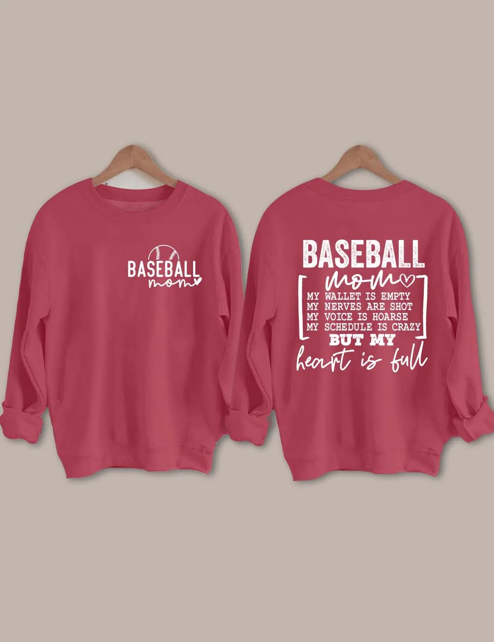 Baseball Mom Heart Is Full Sweatshirt