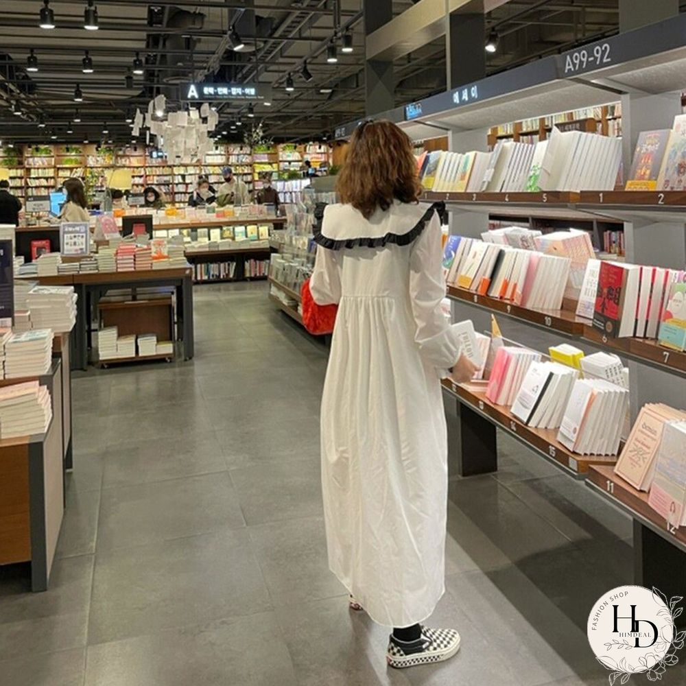 Doll Collar Loose Ruffled Loose Dress Women