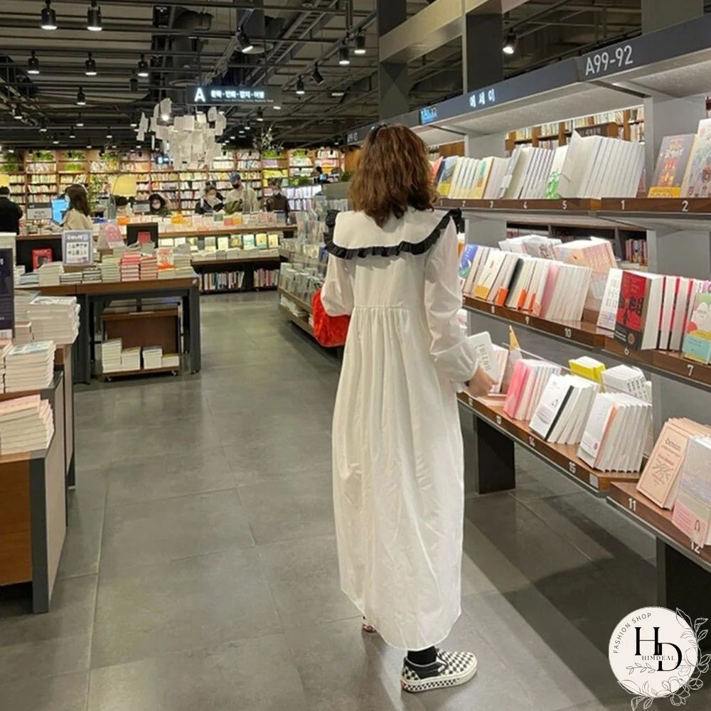 Doll Collar Loose Ruffled Loose Dress Women