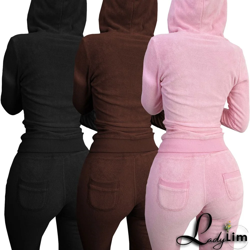 Women's Autumn/Winter Fleece Vest Hooded Three-Piece