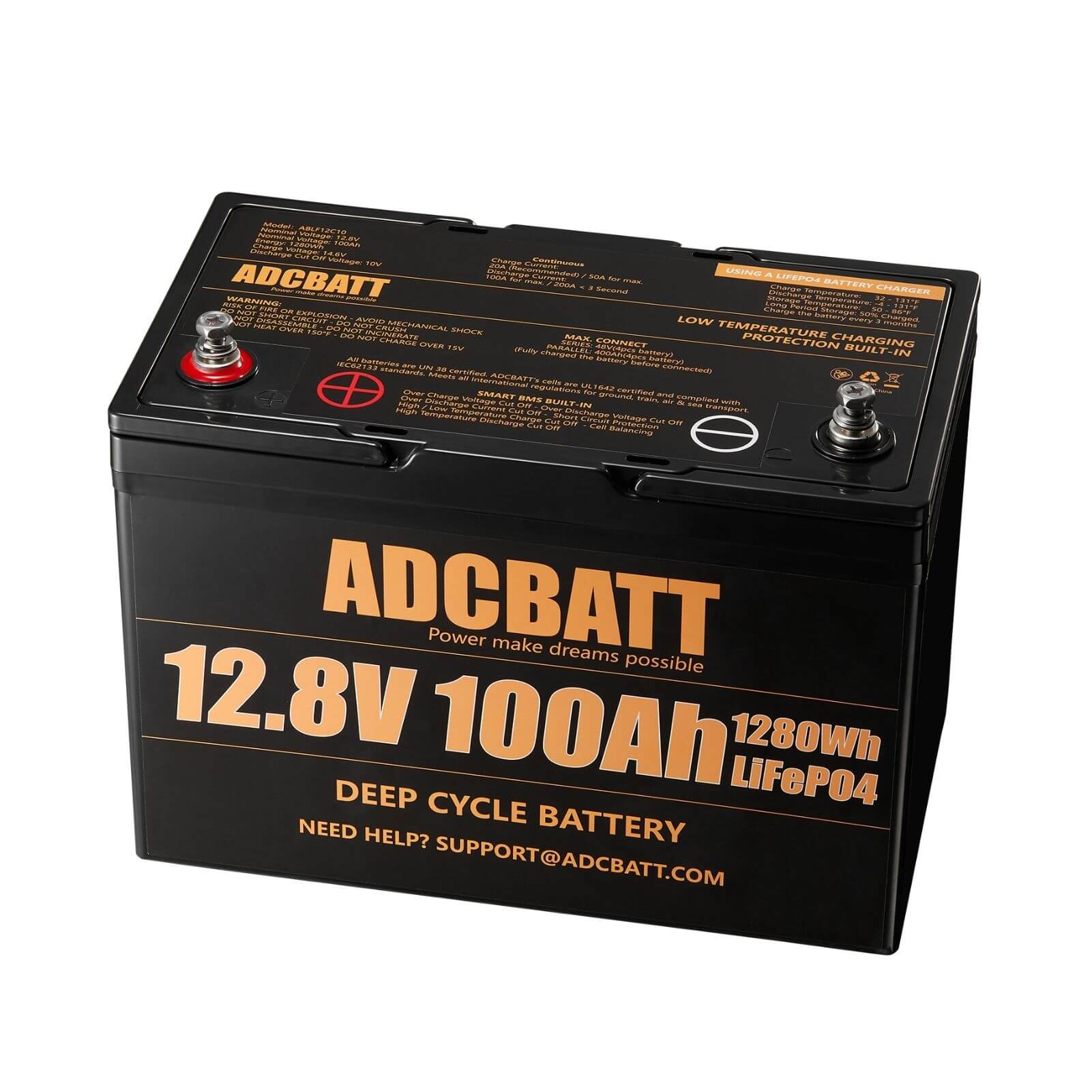 Smart 12V 100AH Low Temp Cutoff LiFePO4 Lithium Battery with Touchable –  Temgot