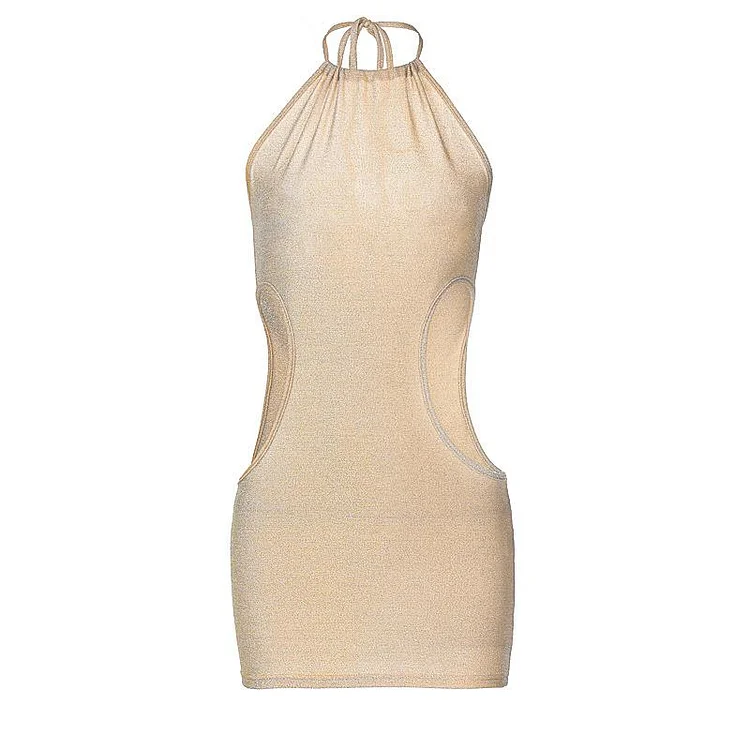 Promsstyle Adjustable straps waist hollow slinky mini dress Prom Dress 2023