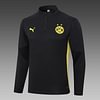 Joyfball 2024/2025 Dortmund Half-Pull Training Suit Black Jersey 1:1 Thai Quality Set