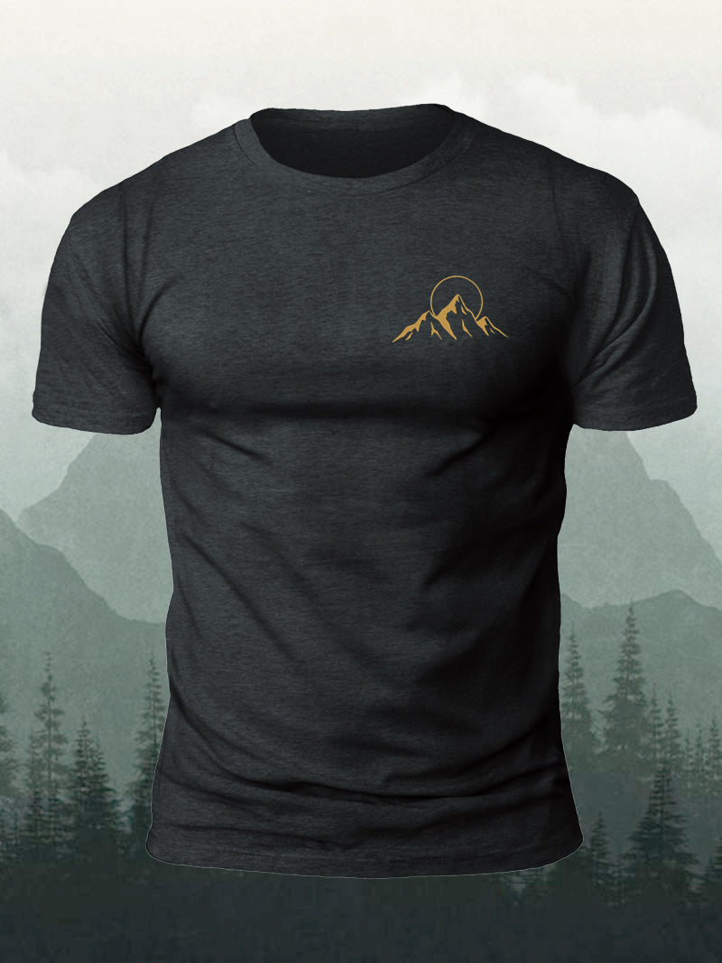Men's Golden Mountain Sunrise Classic Short-Sleeved Shirt