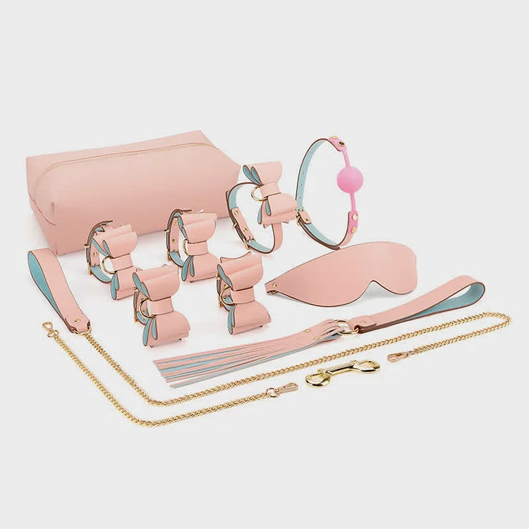 Bow knot Leather Maid Cosplay Accessories 8 Pieces Set - Modakawa modakawa