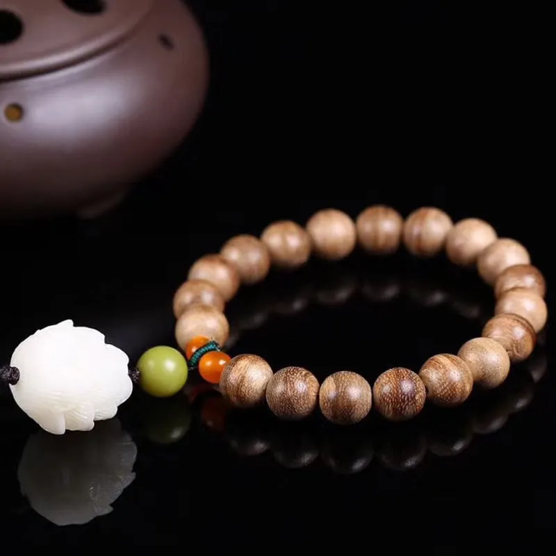 Sandalwood Bead Lotus Healing Bracelet