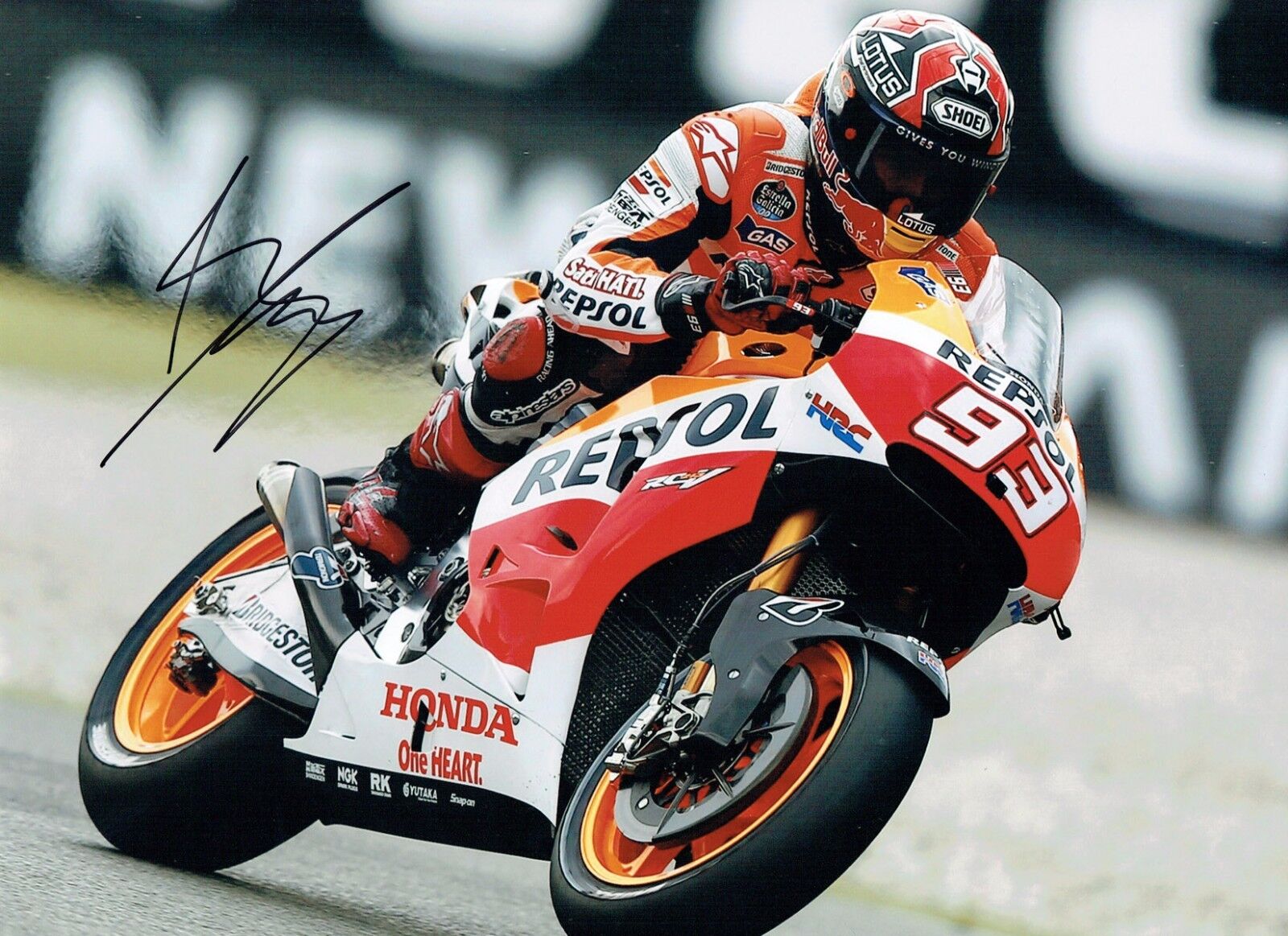 Marc MARQUEZ SIGNED 16x12 Autograph Photo Poster painting AFTAL COA MOTOGP Spanish Rider