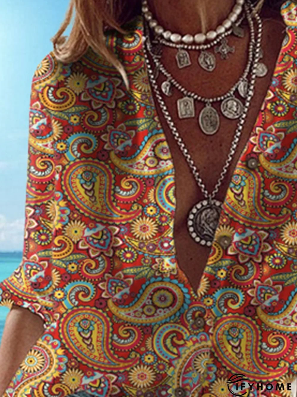 Paisley Buttoned Half Sleeve Casual Shirt | IFYHOME