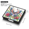 5D Butterfly DIY PU Diamond Painting Notecard Box with 160 Sheets Paper Holder