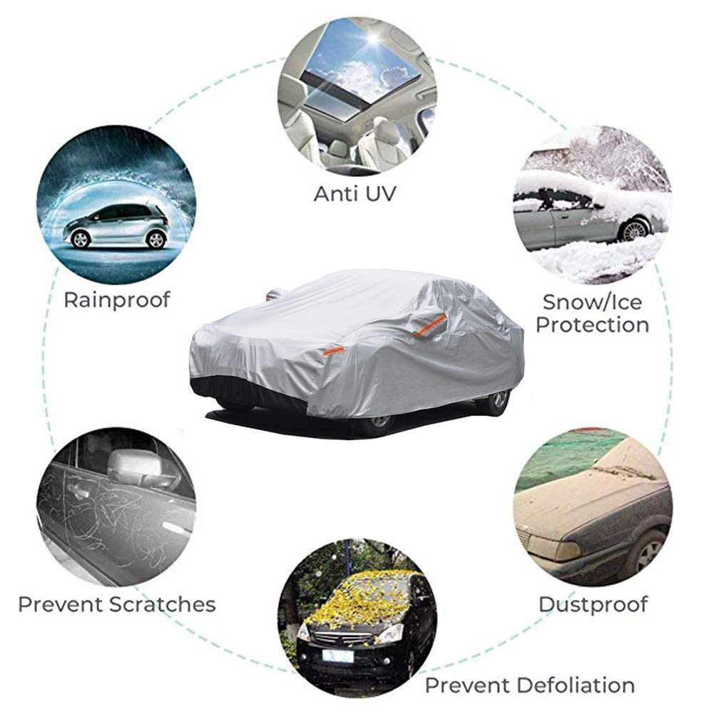 GunHyi Outdoor Car Covers for Automobiles Waterproof All Weather, 6