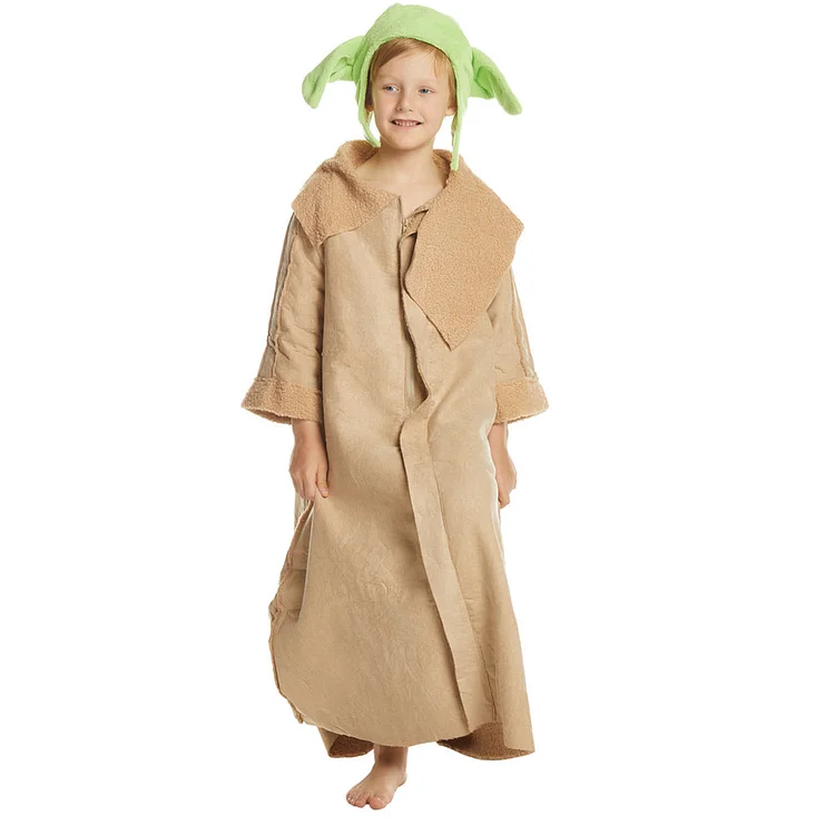 Kids Children The Mando Baby Yoda Robe Hat Outfit Cosplay Costume Halloween Carnival Suit