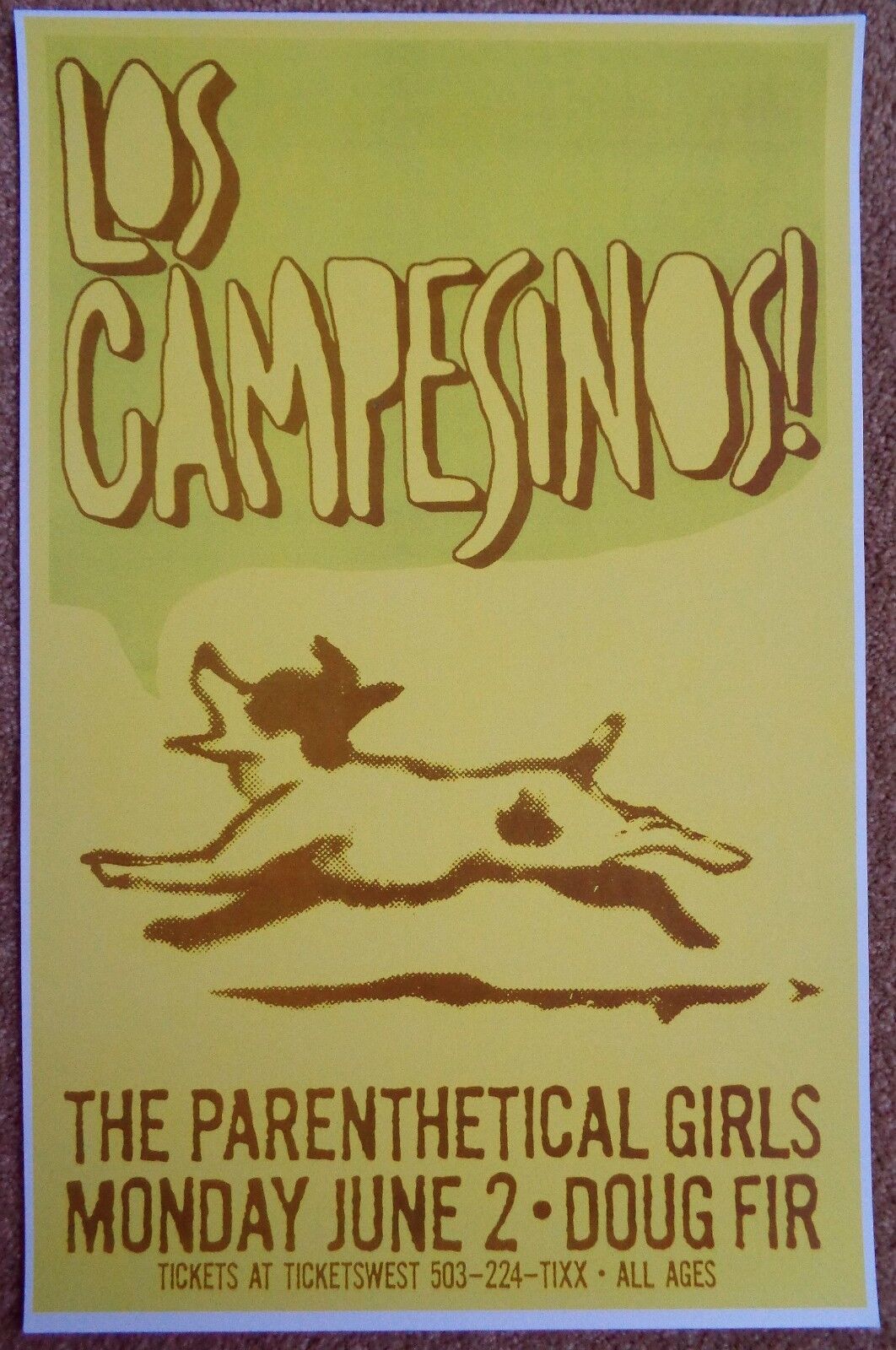 LOS CAMPESINOS 2008 Gig POSTER Portland Oregon Concert