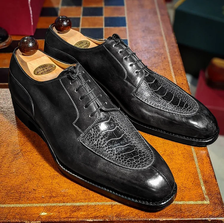 Men's Black Calf Oxford Old English