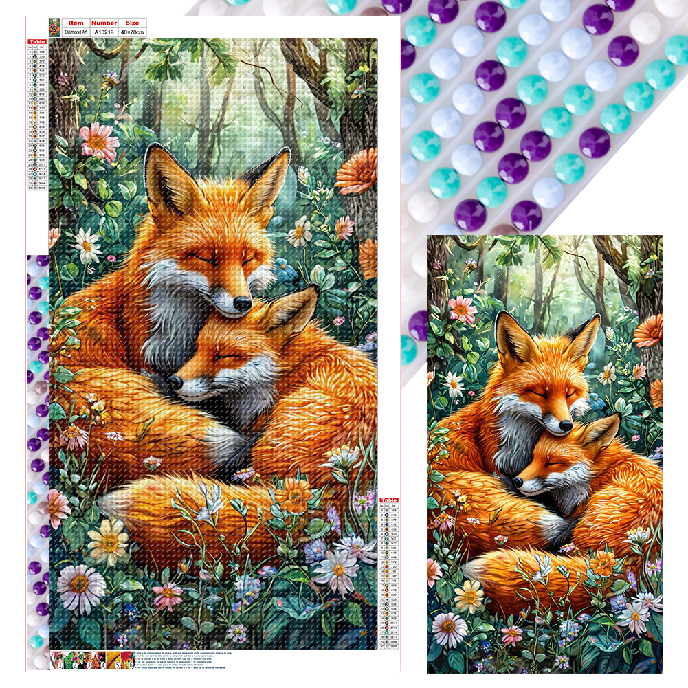Fox 40*70cm(canvas) full round drill diamond painting